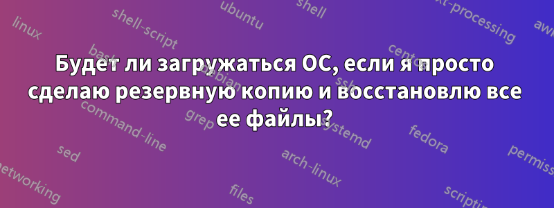 Будет ли загружаться ОС, если я просто сделаю резервную копию и восстановлю все ее файлы?