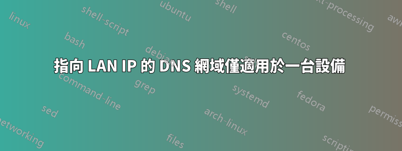 指向 LAN IP 的 DNS 網域僅適用於一台設備