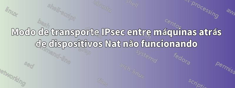 Modo de transporte IPsec entre máquinas atrás de dispositivos Nat não funcionando