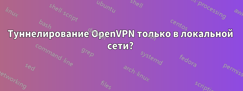 Туннелирование OpenVPN только в локальной сети?