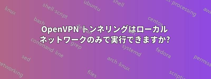 OpenVPN トンネリングはローカル ネットワークのみで実行できますか?