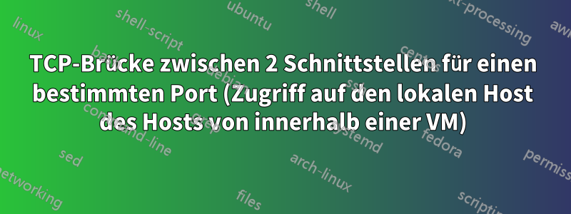 TCP-Brücke zwischen 2 Schnittstellen für einen bestimmten Port (Zugriff auf den lokalen Host des Hosts von innerhalb einer VM)