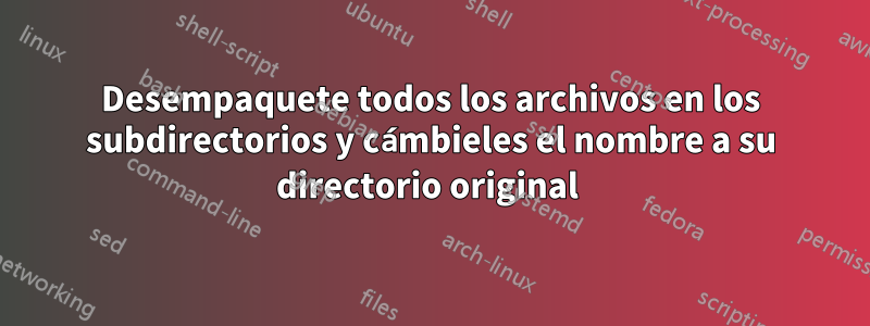 Desempaquete todos los archivos en los subdirectorios y cámbieles el nombre a su directorio original 