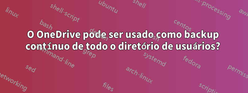 O OneDrive pode ser usado como backup contínuo de todo o diretório de usuários?