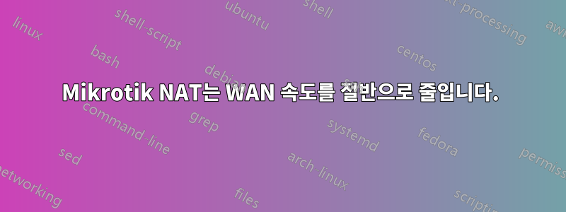 Mikrotik NAT는 WAN 속도를 절반으로 줄입니다.