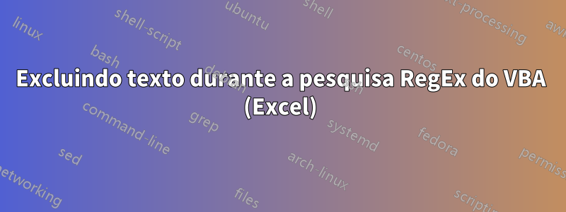 Excluindo texto durante a pesquisa RegEx do VBA (Excel)