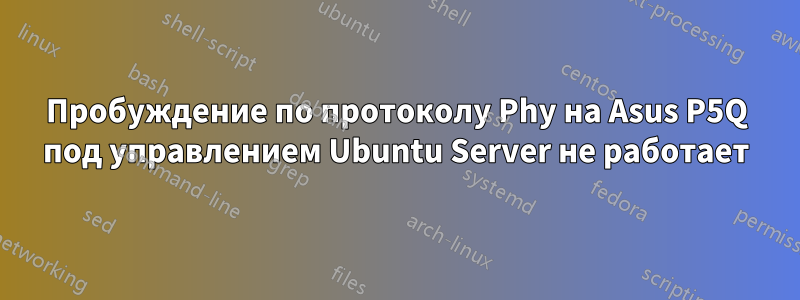 Пробуждение по протоколу Phy на Asus P5Q под управлением Ubuntu Server не работает