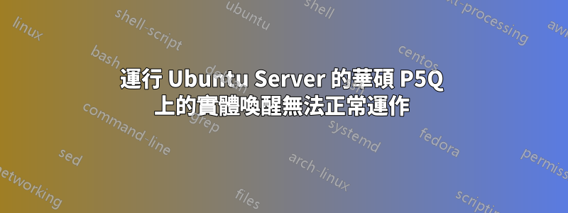 運行 Ubuntu Server 的華碩 P5Q 上的實體喚醒無法正常運作