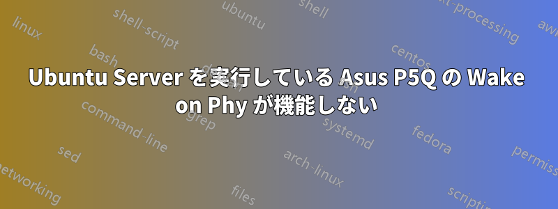 Ubuntu Server を実行している Asus P5Q の Wake on Phy が機能しない