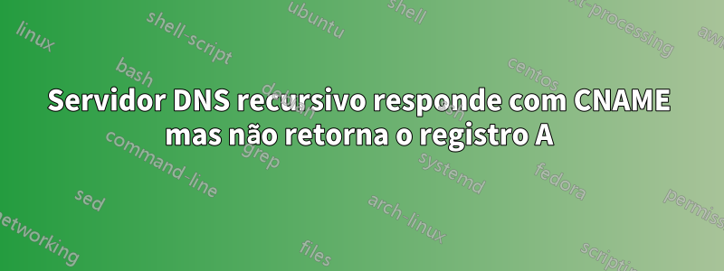 Servidor DNS recursivo responde com CNAME mas não retorna o registro A