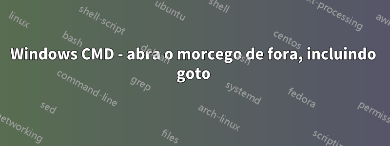 Windows CMD - abra o morcego de fora, incluindo goto