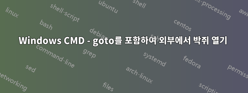 Windows CMD - goto를 포함하여 외부에서 박쥐 열기