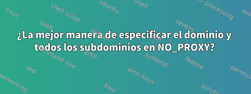 ¿La mejor manera de especificar el dominio y todos los subdominios en NO_PROXY?