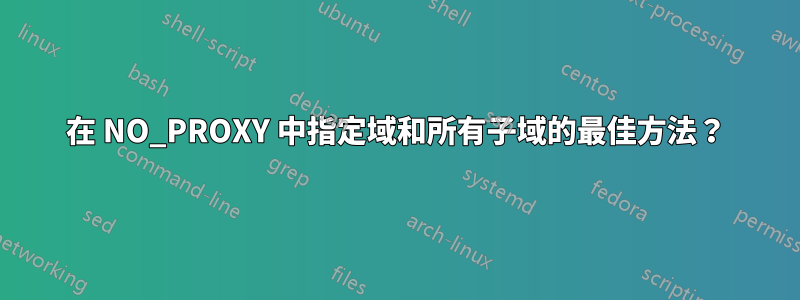 在 NO_PROXY 中指定域和所有子域的最佳方法？