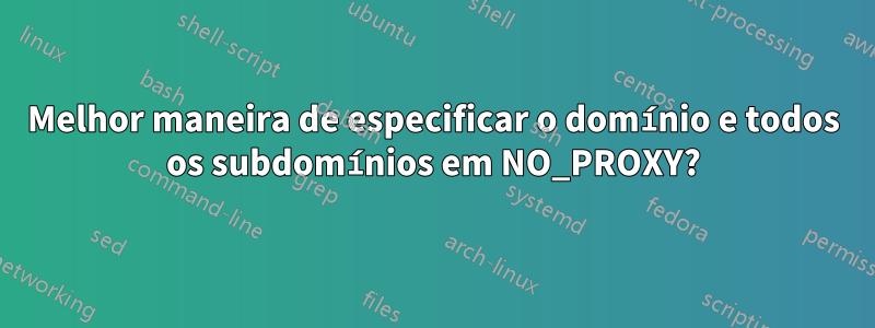 Melhor maneira de especificar o domínio e todos os subdomínios em NO_PROXY?