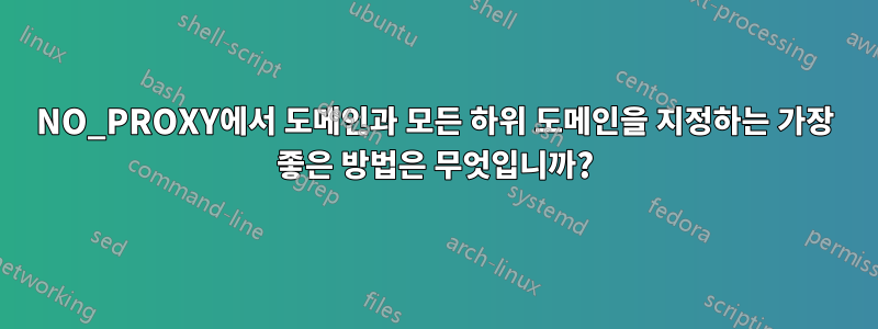 NO_PROXY에서 도메인과 모든 하위 도메인을 지정하는 가장 좋은 방법은 무엇입니까?