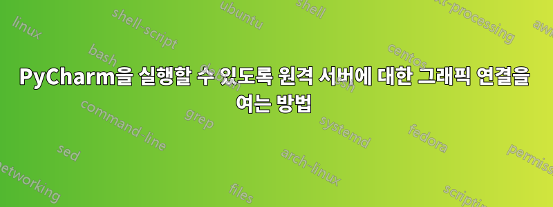 PyCharm을 실행할 수 있도록 원격 서버에 대한 그래픽 연결을 여는 방법