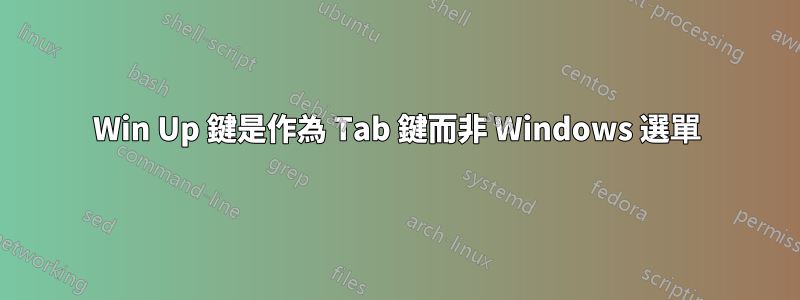 Win Up 鍵是作為 Tab 鍵而非 Windows 選單