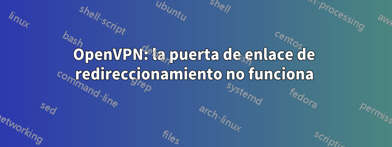 OpenVPN: la puerta de enlace de redireccionamiento no funciona