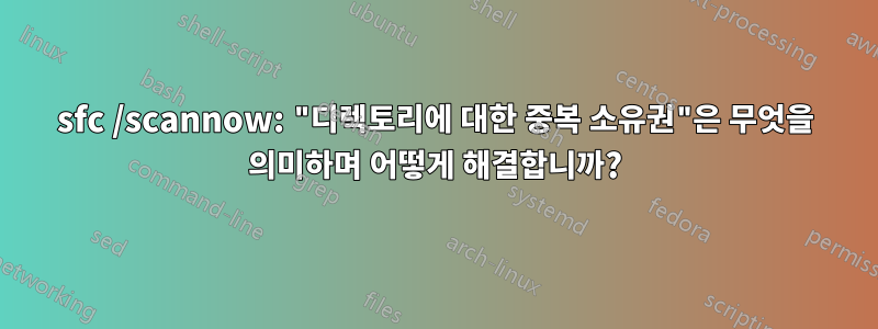 sfc /scannow: "디렉토리에 대한 중복 소유권"은 무엇을 의미하며 어떻게 해결합니까?