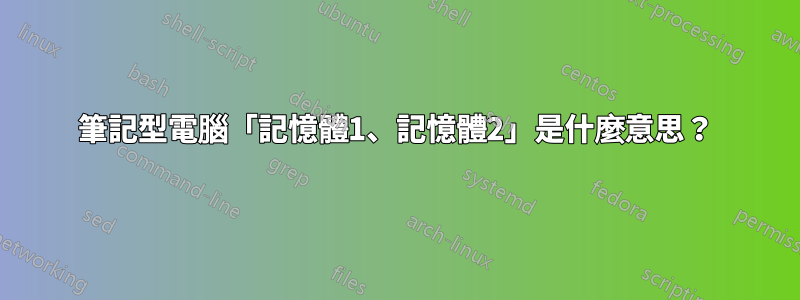 筆記型電腦「記憶體1、記憶體2」是什麼意思？