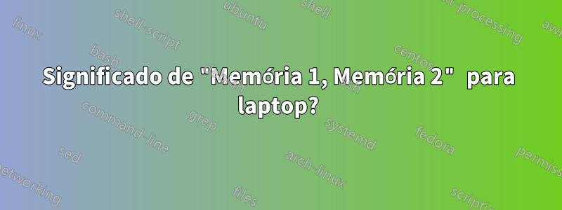 Significado de "Memória 1, Memória 2" para laptop?