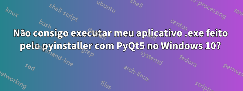 Não consigo executar meu aplicativo .exe feito pelo pyinstaller com PyQt5 no Windows 10?