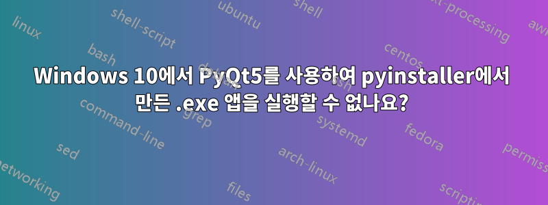 Windows 10에서 PyQt5를 사용하여 pyinstaller에서 만든 .exe 앱을 실행할 수 없나요?