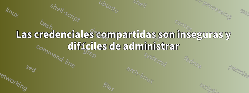 Las credenciales compartidas son inseguras y difíciles de administrar