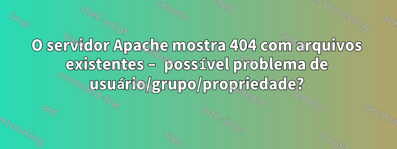 O servidor Apache mostra 404 com arquivos existentes – possível problema de usuário/grupo/propriedade?