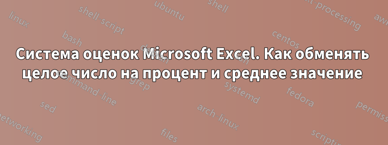 Система оценок Microsoft Excel. Как обменять целое число на процент и среднее значение