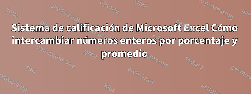 Sistema de calificación de Microsoft Excel Cómo intercambiar números enteros por porcentaje y promedio