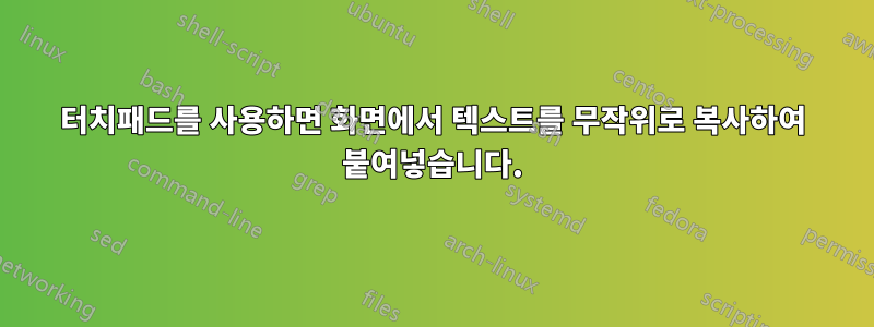 터치패드를 사용하면 화면에서 텍스트를 무작위로 복사하여 붙여넣습니다.