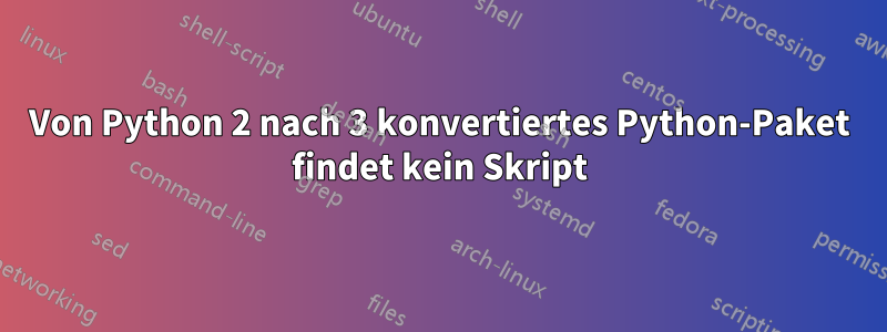 Von Python 2 nach 3 konvertiertes Python-Paket findet kein Skript