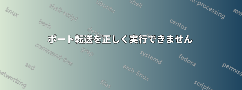 ポート転送を正しく実行できません