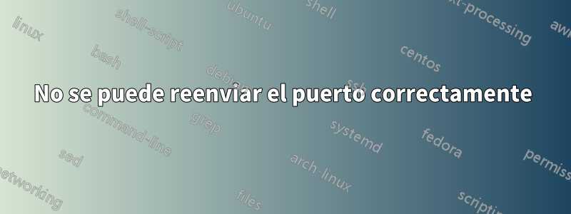 No se puede reenviar el puerto correctamente