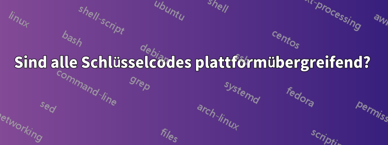 Sind alle Schlüsselcodes plattformübergreifend?