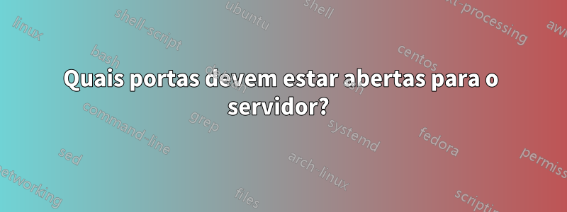 Quais portas devem estar abertas para o servidor? 