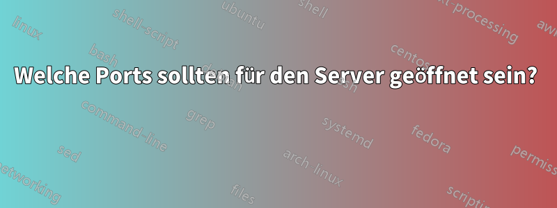 Welche Ports sollten für den Server geöffnet sein? 