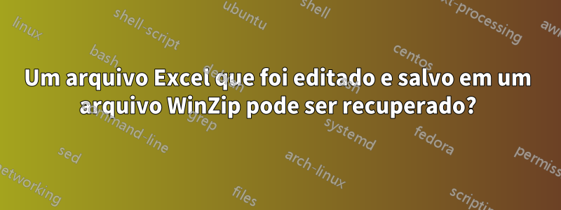 Um arquivo Excel que foi editado e salvo em um arquivo WinZip pode ser recuperado?