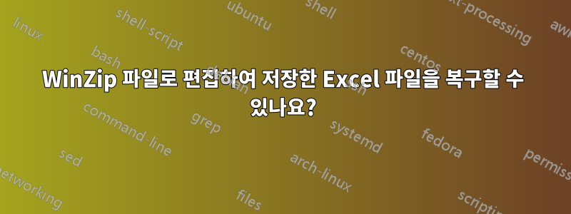 WinZip 파일로 편집하여 저장한 Excel 파일을 복구할 수 있나요?