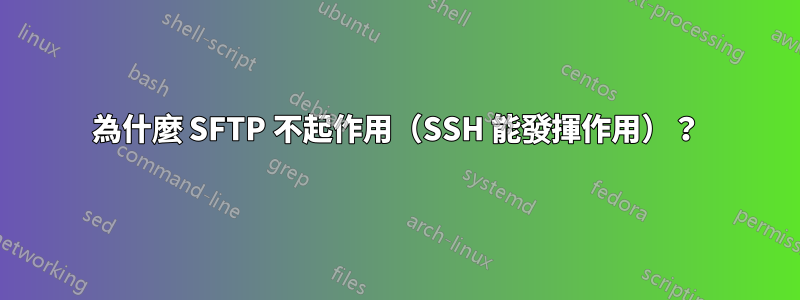 為什麼 SFTP 不起作用（SSH 能發揮作用）？