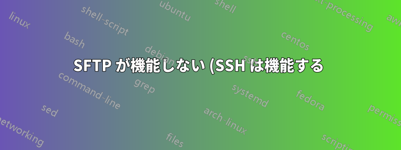 SFTP が機能しない (SSH は機能する) のはなぜですか?