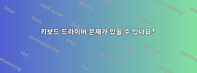 키보드 드라이버 문제가 있을 수 있나요?