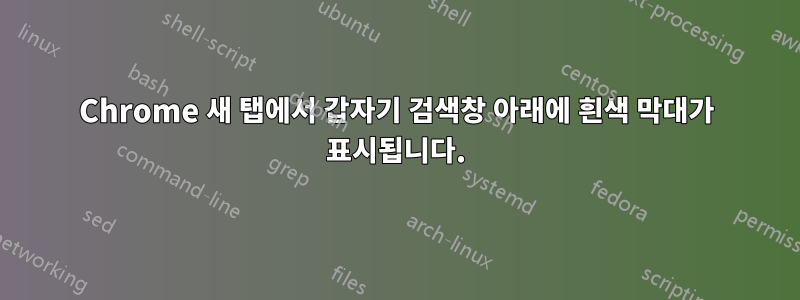 Chrome 새 탭에서 갑자기 검색창 아래에 흰색 막대가 표시됩니다.