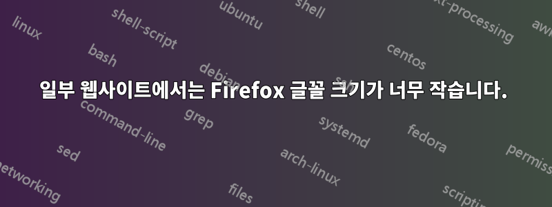 일부 웹사이트에서는 Firefox 글꼴 크기가 너무 작습니다.