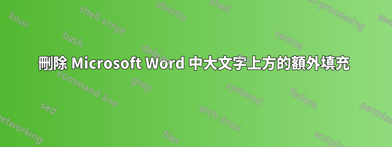 刪除 Microsoft Word 中大文字上方的額外填充