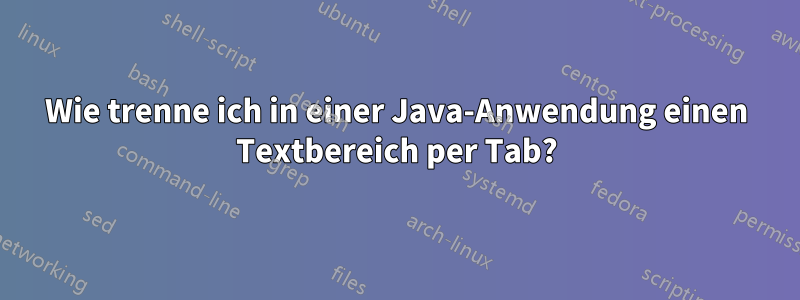 Wie trenne ich in einer Java-Anwendung einen Textbereich per Tab?