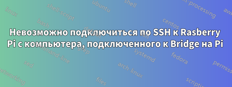 Невозможно подключиться по SSH к Rasberry Pi с компьютера, подключенного к Bridge на Pi