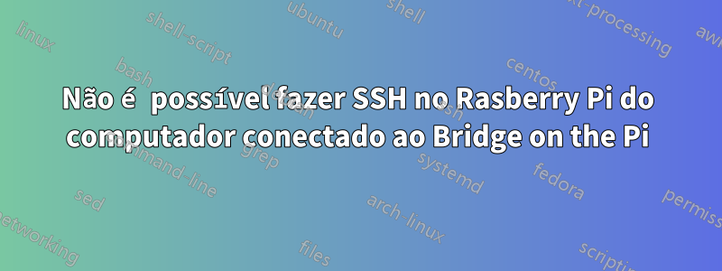 Não é possível fazer SSH no Rasberry Pi do computador conectado ao Bridge on the Pi